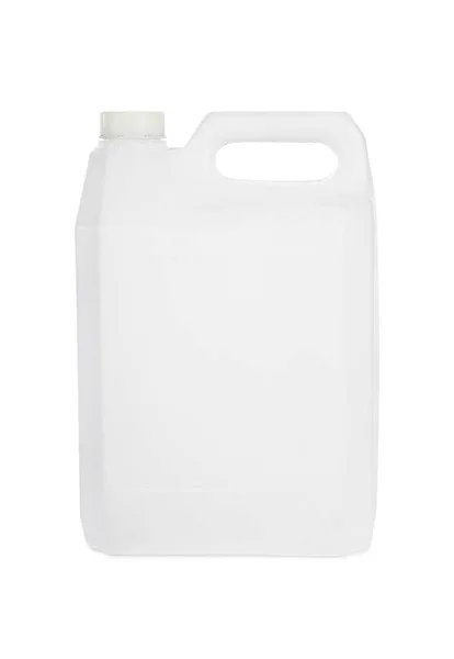 Jerrycan plástico isolado no fundo branco — Fotografia de Stock