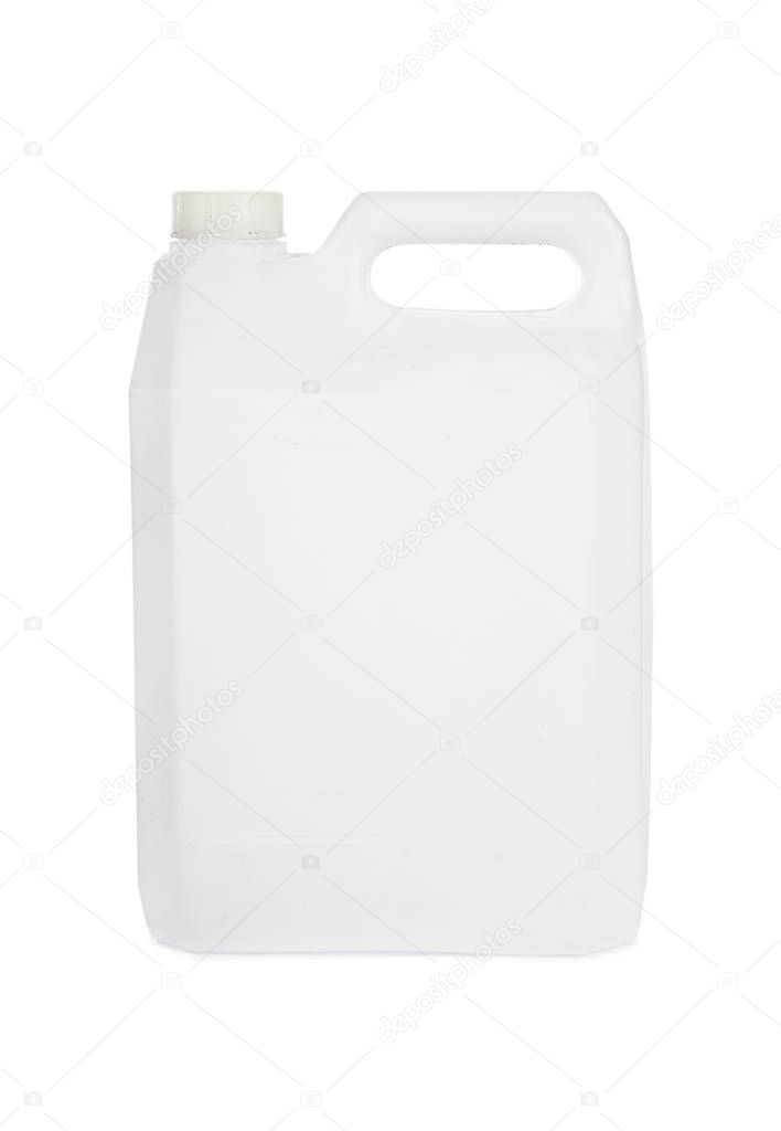 Plastic jerrycan isolated on white background