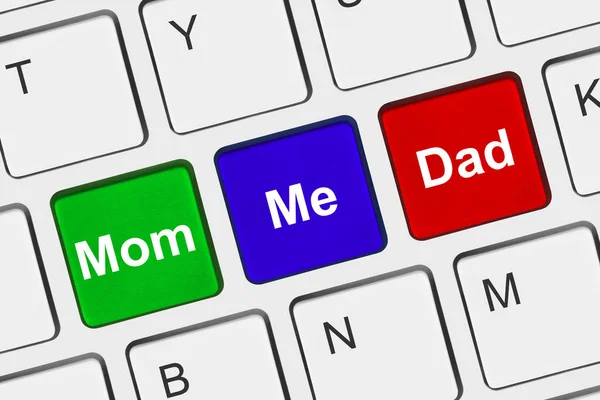 Computer keyboard with Family keys — Stock Photo, Image