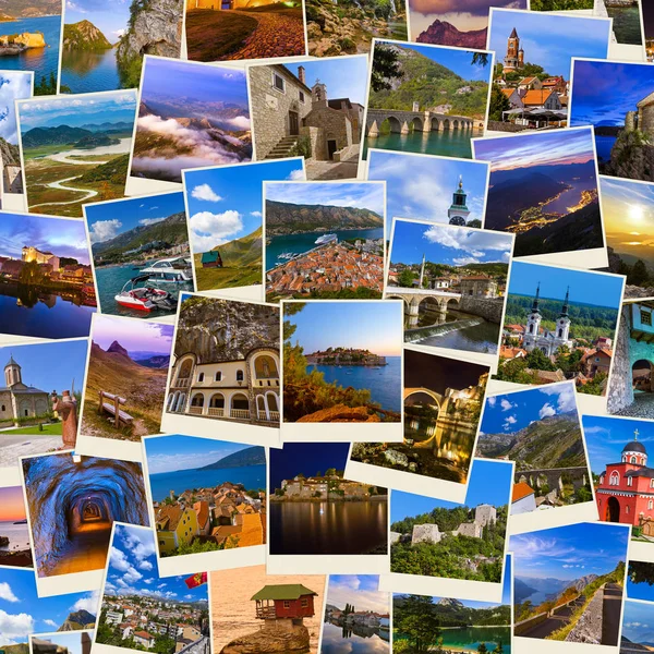 Stapel von Montenegro und Bosnien Reisebildern (meine Fotos) — Stockfoto