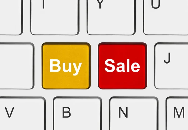 Toetsenbord van de computer met twee zakelijke sleutels — Stockfoto
