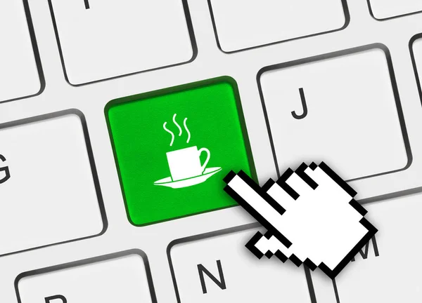 Computertastatur mit Kaffeetastatur — Stockfoto