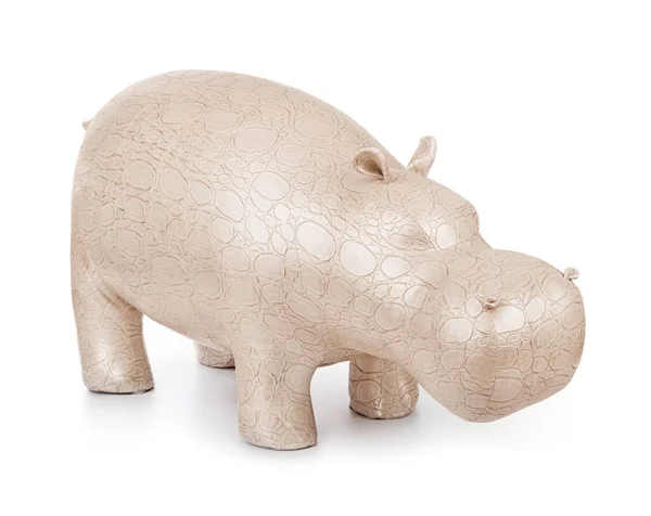 Speelgoed nijlpaard geïsoleerd op wit — Stockfoto