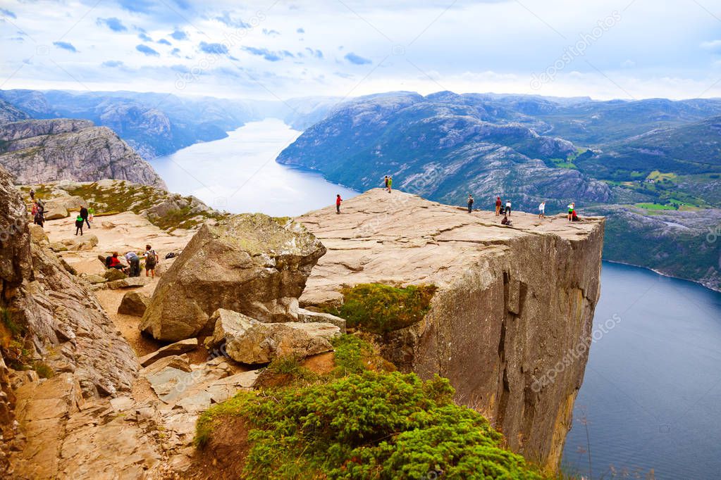 Preachers Pulpit Rock in fjord Lysefjord - Norway