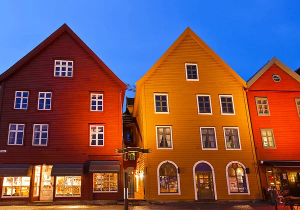 Híres Bryggen street, Bergen - Norvégia — Stock Fotó