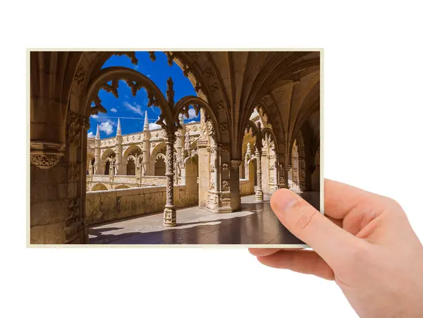 Hand and The Jeronimos Monastery - Lisbona Portogallo (la mia foto ) — Foto Stock