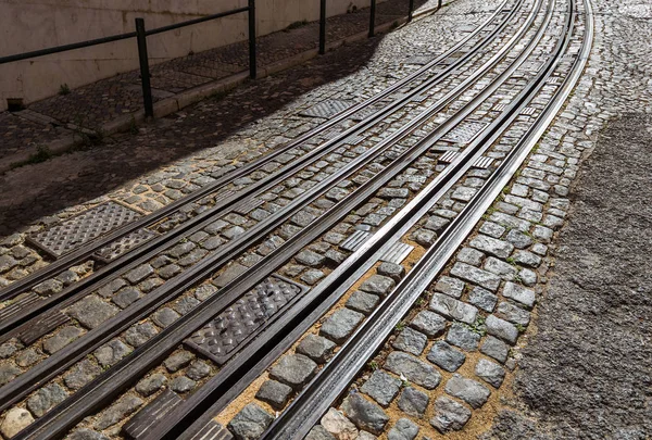 Tramrails - Lissabon Portugal — Stockfoto