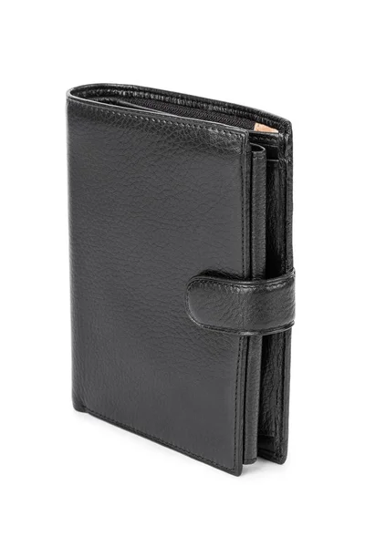 Black leather wallet — Stock Photo, Image