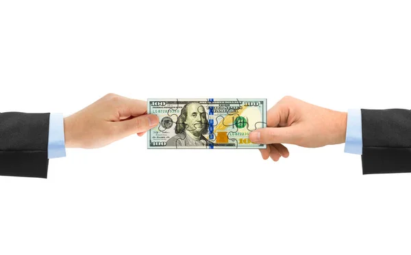 Hands and money puzzle — Stock Photo, Image