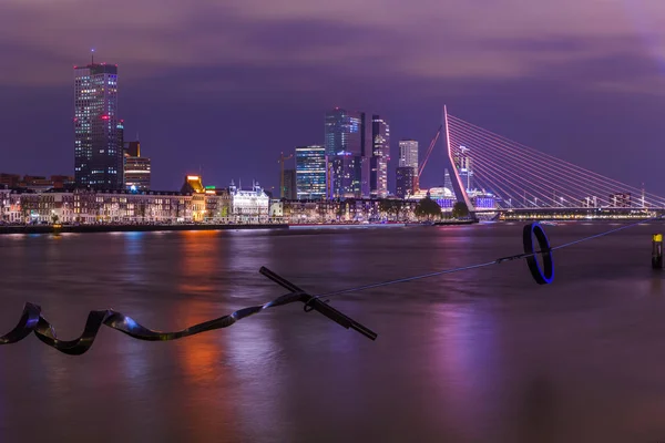 Panoramę miasta Rotterdam i nowoczesne rzeźby - Holandia — Zdjęcie stockowe