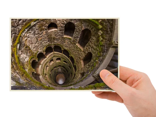 Hand and Initiation Well in Castle Quinta da Regaleira - Sintra — Stock Photo, Image