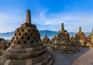 Borobudur Buddist Tapınağı - ada Java Endonezya