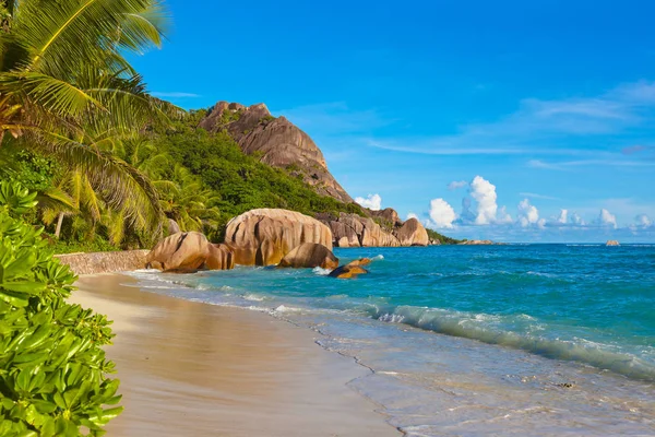 Playa tropical Fuente D 'Argent en Seychelles — Foto de Stock