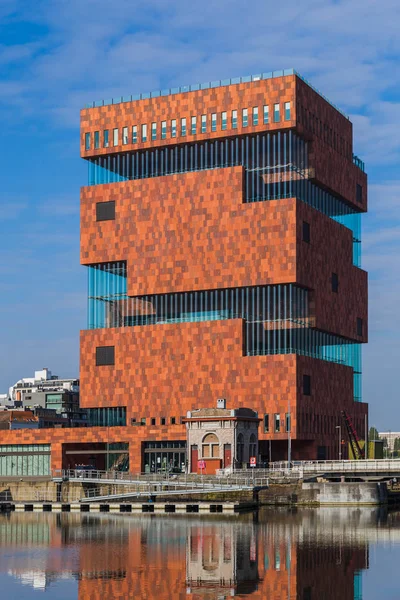 Edifício do museu MAS em Antuérpia Bélgica — Fotografia de Stock