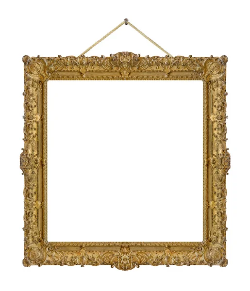 老木镜框，挂在一根绳子上 — 图库照片