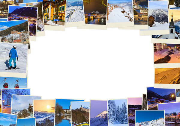 Frame made of mountains ski Austria images (my photos)