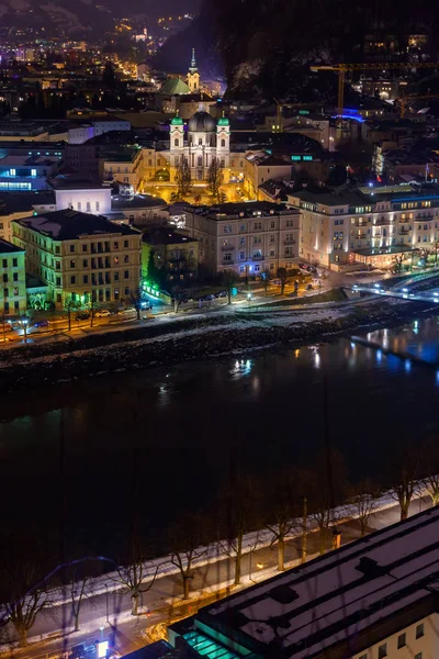 Salzburg Austria at night — Stock Photo, Image