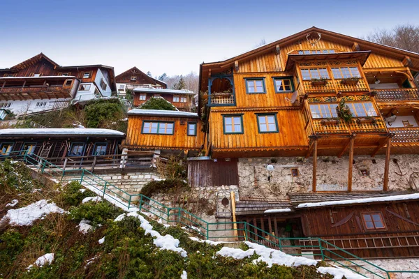 Village Hallstatt en el lago - Salzburgo Austria —  Fotos de Stock