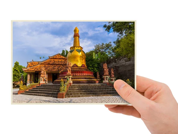 Hand och Banjar tempel på Bali Indonesien (mitt foto) — Stockfoto