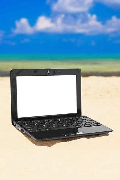 Notebook on beach — Stock Photo, Image