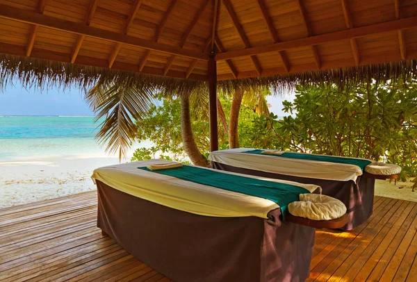 Salão de Spa na ilha das Maldivas — Fotografia de Stock