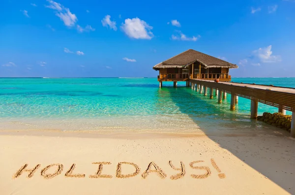 Palabra Vacaciones en la playa — Foto de Stock