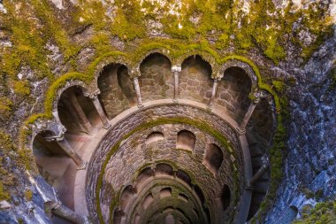 Initiation Well in Castle Quinta da Regaleira - Sintra Portugal clipart