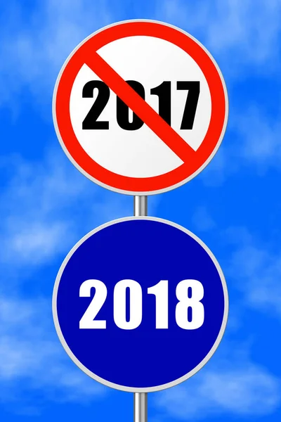 Ronde teken New Year 2018 — Stockfoto