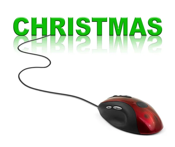 Ratón de ordenador y Navidad — Foto de Stock
