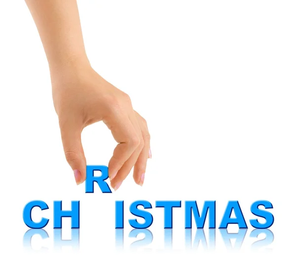 Hand and word Christmas — Stock Photo, Image