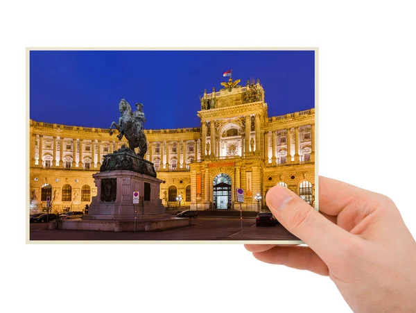 Mano e palazzo Hofburg a Vienna Austria (la mia foto ) — Foto Stock