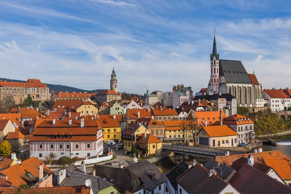 Cesky Krumlov paesaggio urbano in Repubblica Ceca — Foto Stock