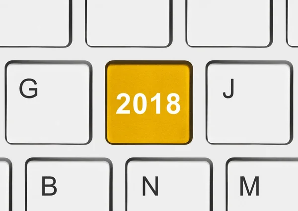 Клавиатура компьютера с клавишей 2018 — стоковое фото