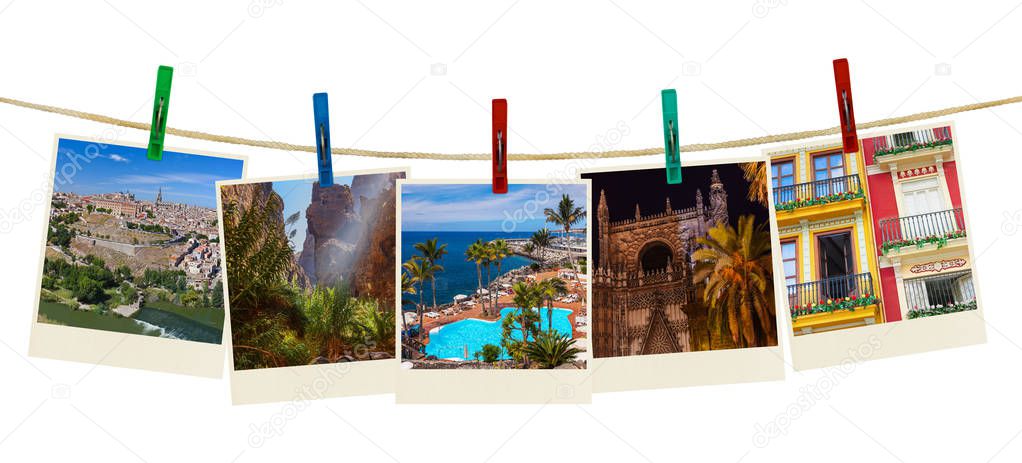 Spain travel photography on clothespins