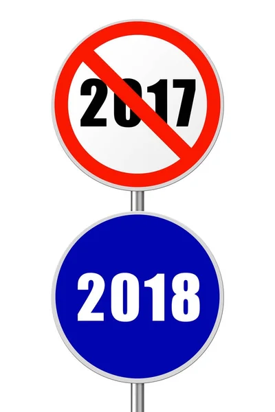 Runda skylten nyår 2018 — Stockfoto