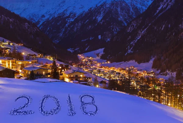 2018 on snow at mountains - Solden Austria — Stock Photo, Image