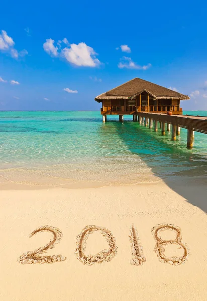 Números 2018 en la playa — Foto de Stock