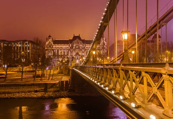 Kettingbrug in Boedapest Hongarije — Stockfoto