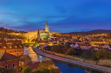 Cesky Krumlov cityscape Çek Cumhuriyeti'nde