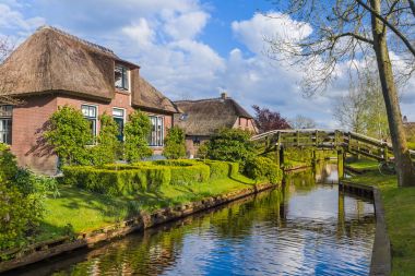 Tipik Hollanda Köyü Giethoorn Hollanda