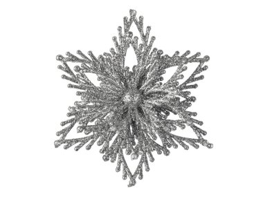 Oyuncak kar tanesi üzerinde beyaz izole-