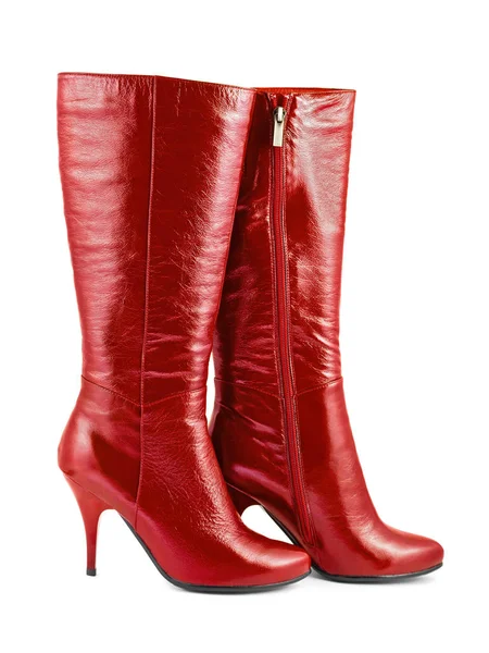 Γυναίκα κόκκινο μπότες — Φωτογραφία Αρχείου