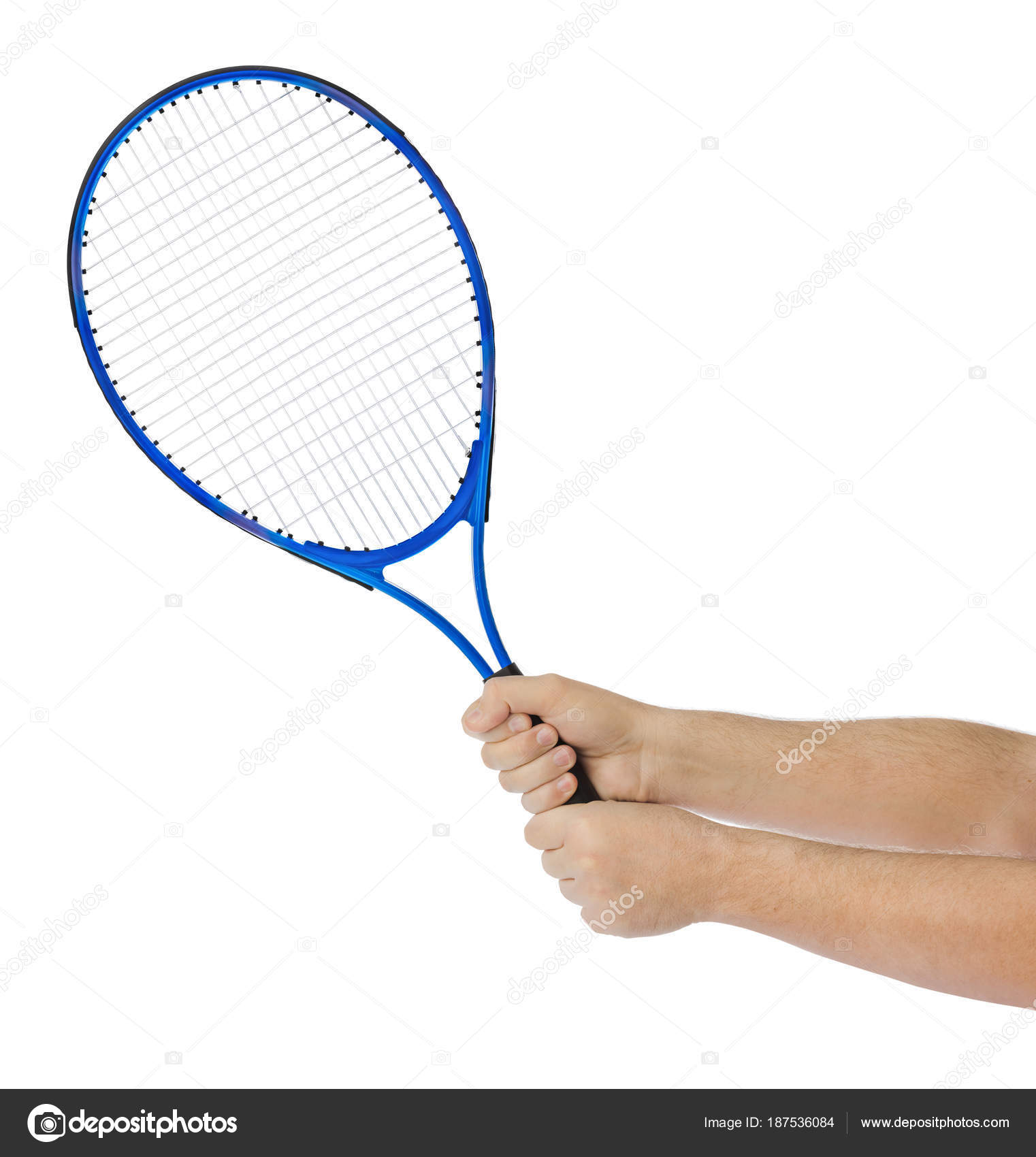 Hands with tennis racket — Stock Photo © Violin 187536084