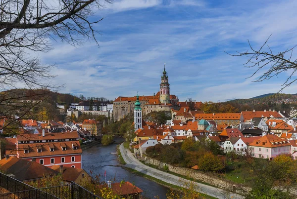 Cesky Krumlov paesaggio urbano in Repubblica Ceca — Foto Stock