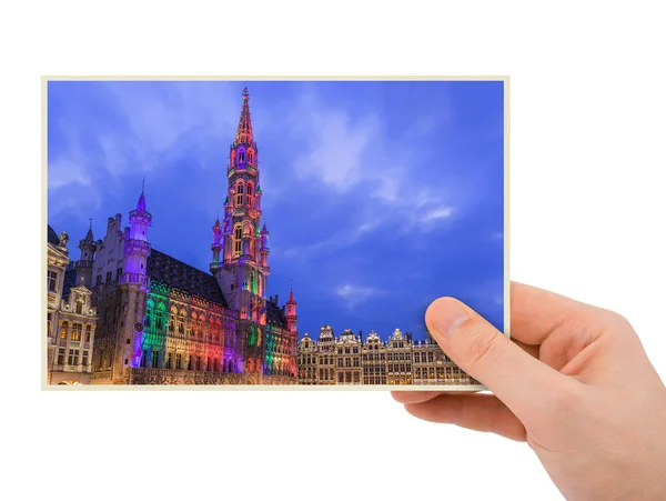 手とブリュッセル ベルギー (私の写真のマルクト広場) — ストック写真
