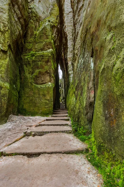 捷克 Adrspach-特普利自然公园的岩石 — 图库照片