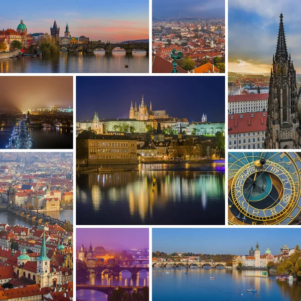 Collage de Praga en República Checa imágenes (mis fotos ) — Foto de Stock