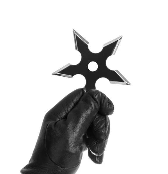 La main lance ninja shuriken — Photo