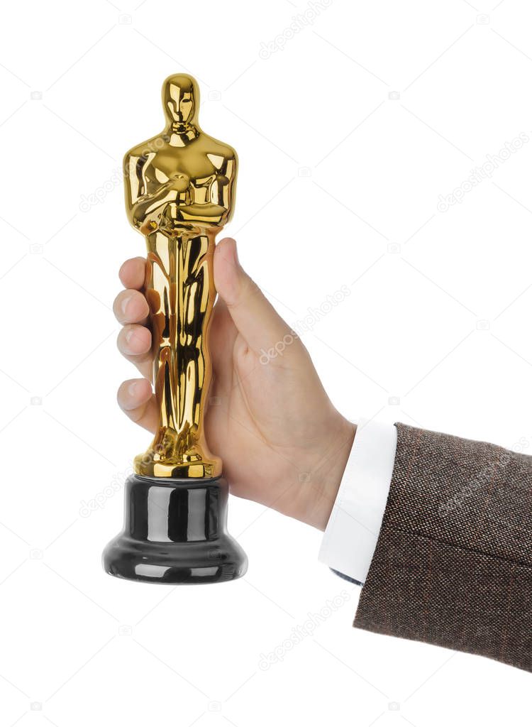 Hand with Award of Oscar ceremony