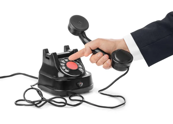 Telefonmottagare i handen — Stockfoto